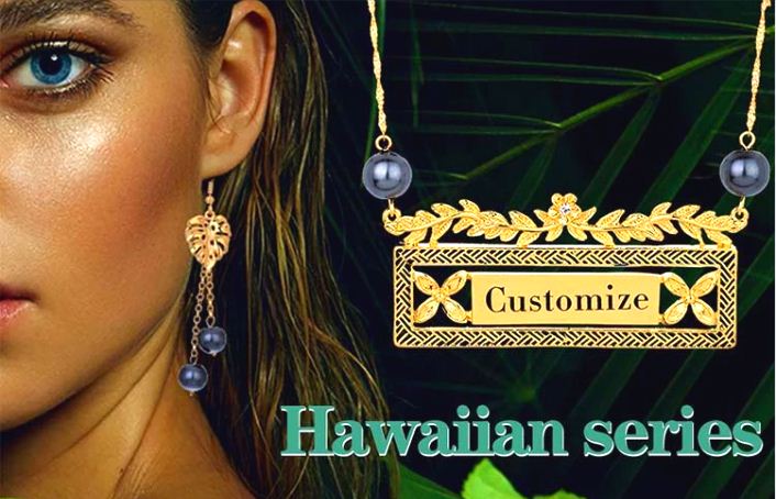 Hawaiian Necklace for women Lover's Customized Name