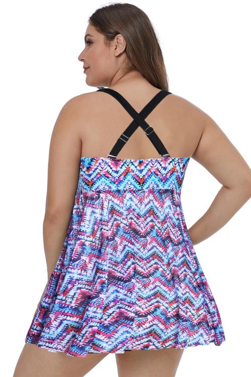 Purple Plus Size Swim Dress