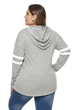 Gray Plus Size Long Sleeve Pullover Hoodie