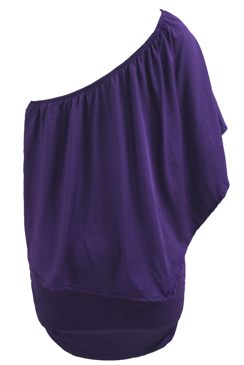 Plus Size Multiple Dressing Layered Purple Mini Poncho Dress