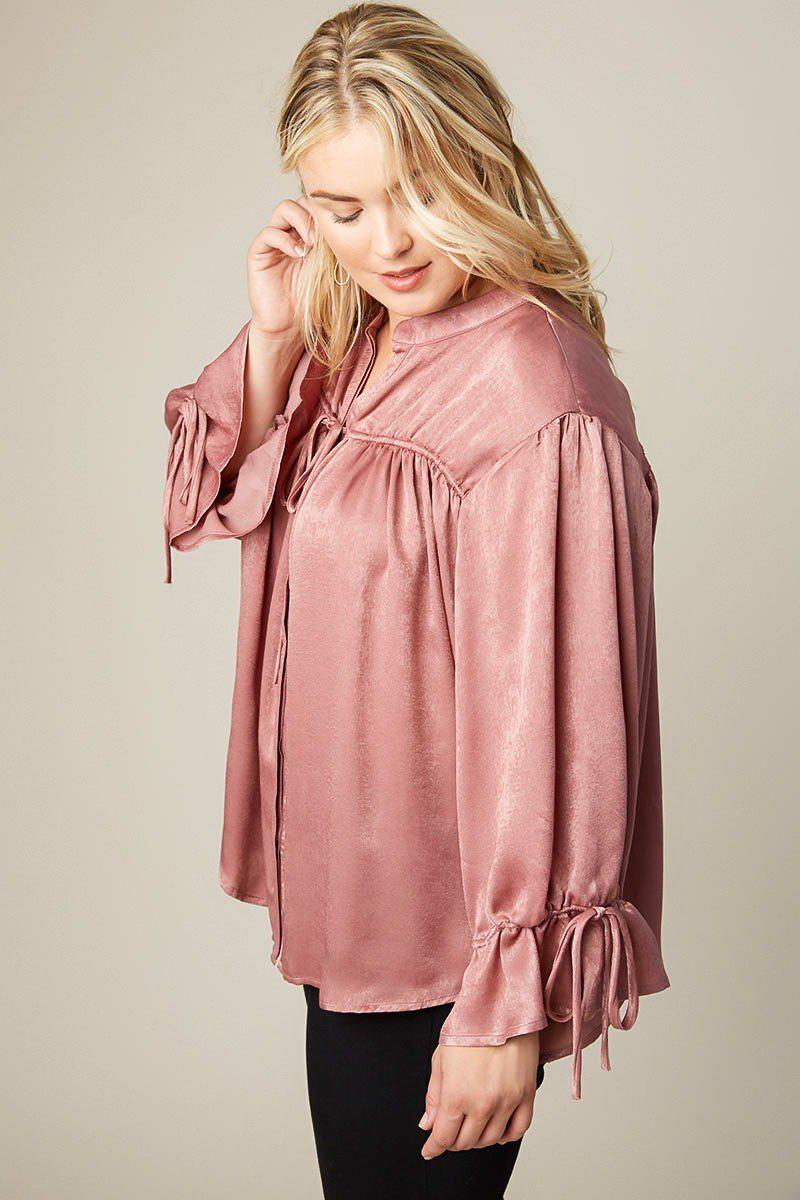 Saphira Satin Tie Blouse