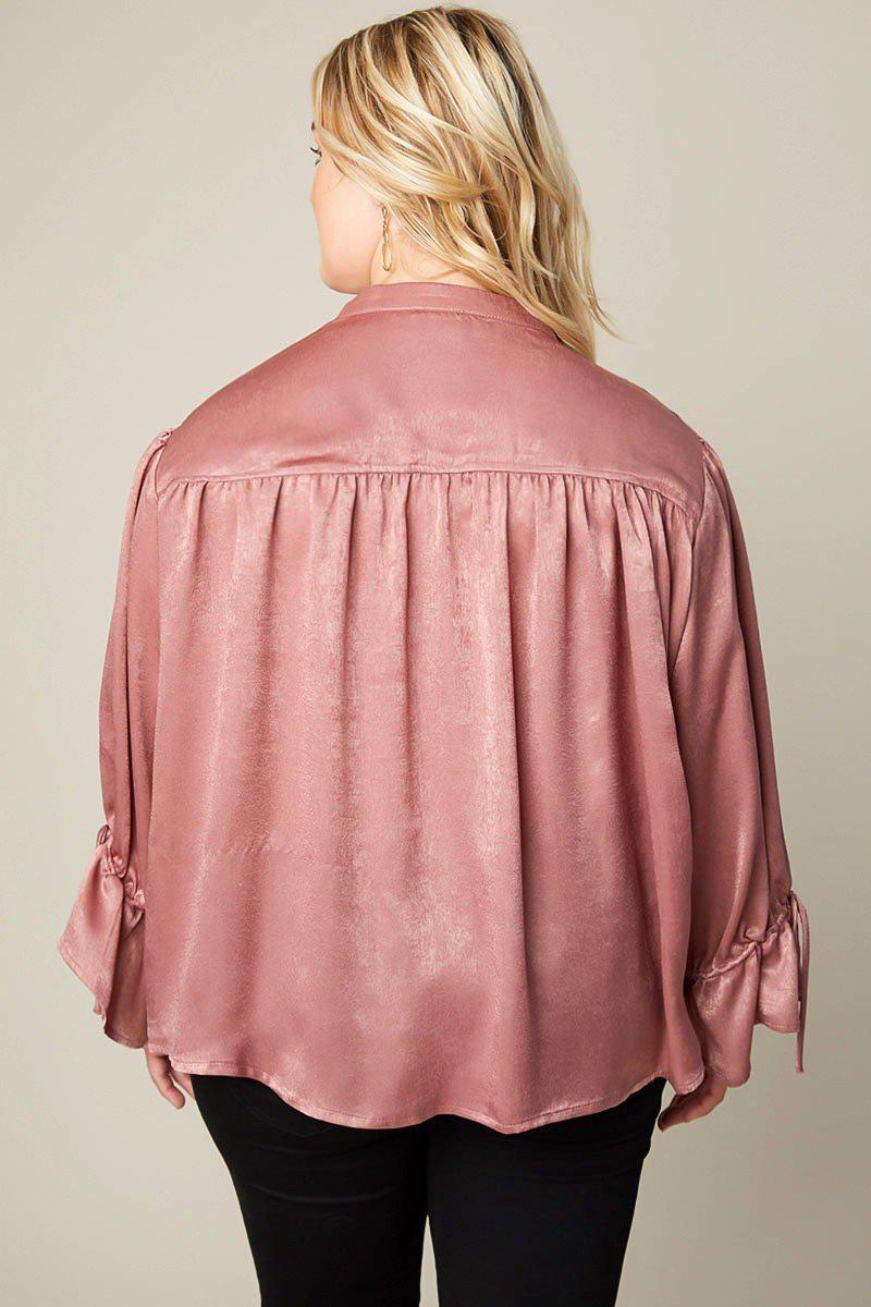 Saphira Satin Tie Blouse