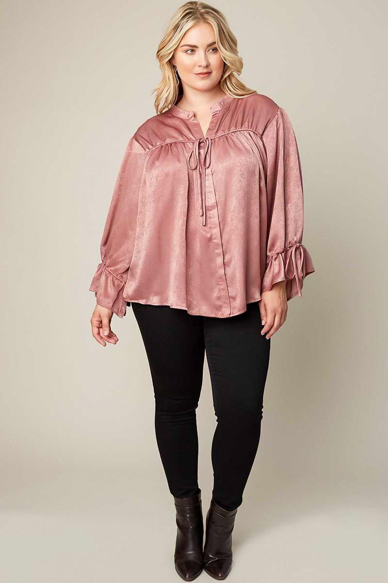 Saphira Satin Tie Blouse