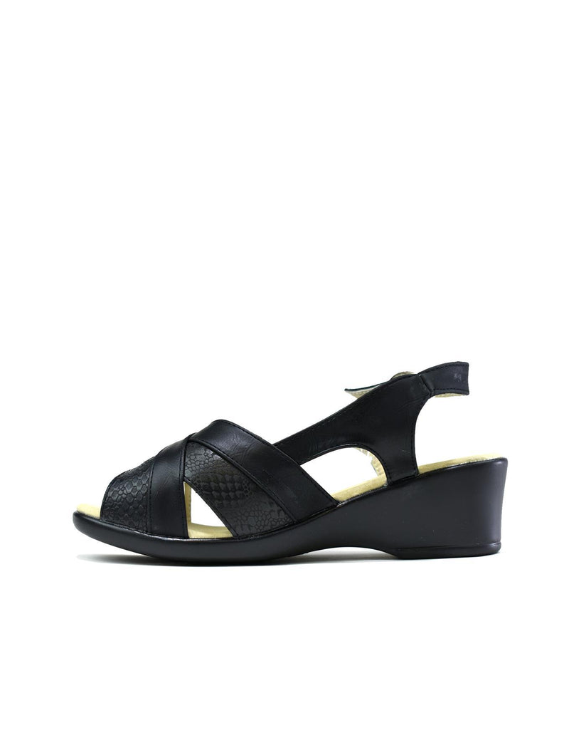 Low Wedge Dual Shaded Slingback Black