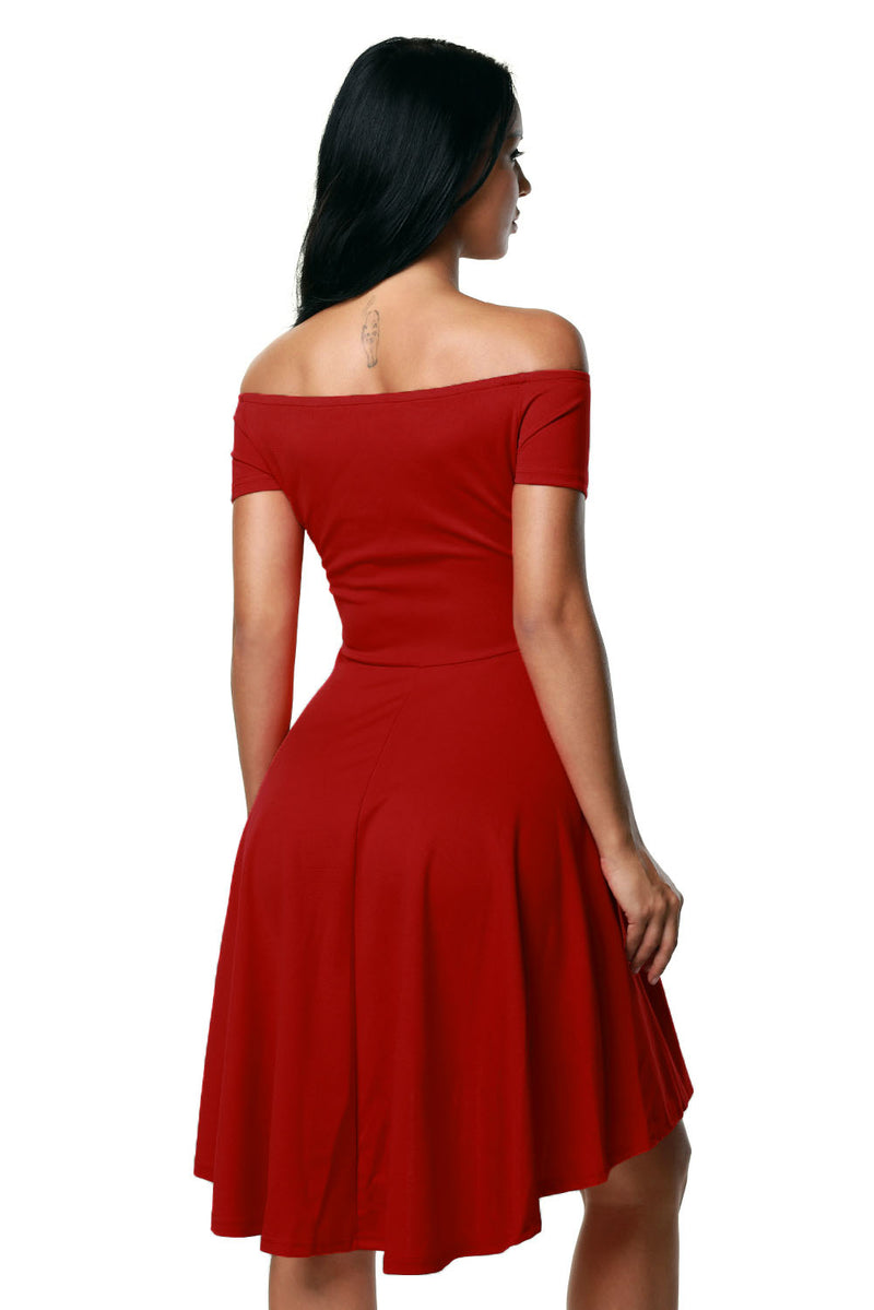 Hot Red All The Rage Skater Dress