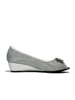 Silver Crystal Wedge Slip On Silver