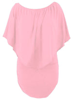 Plus Size Multiple Dressing Layered Pink Mini Poncho Dress