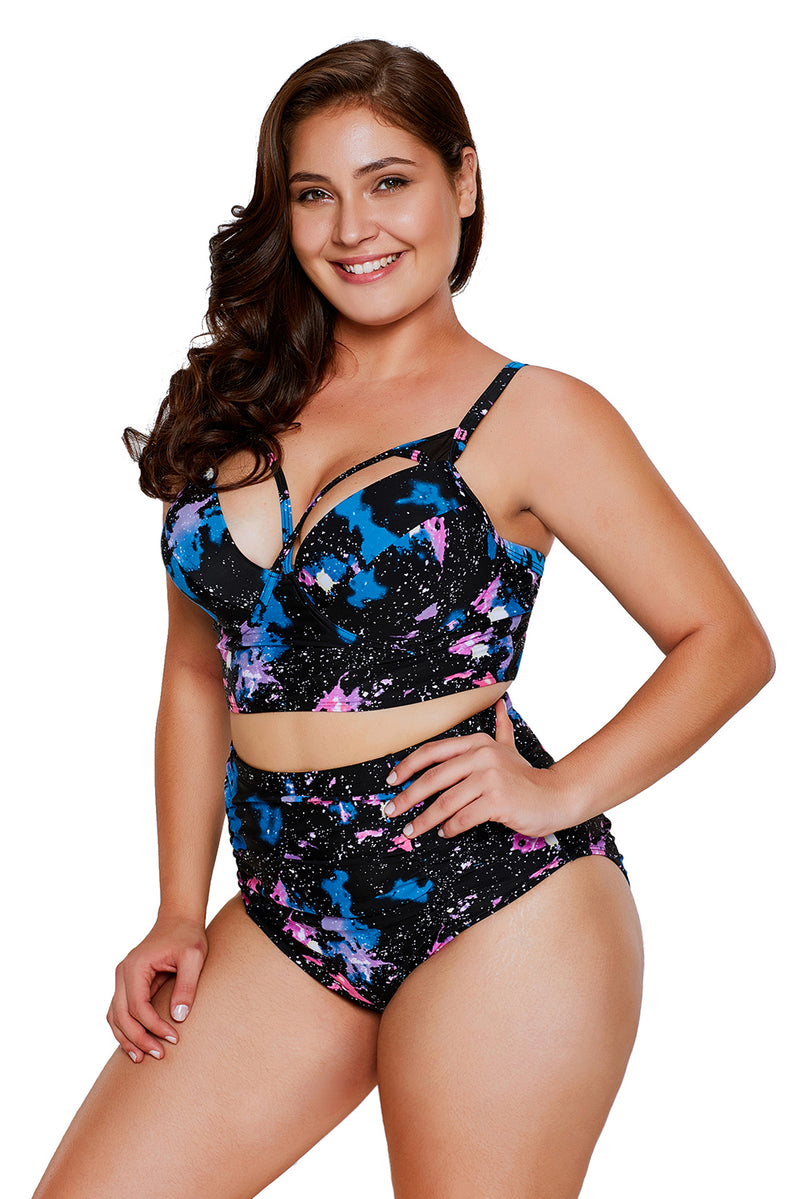 Plus Size Galaxy Print Bikini