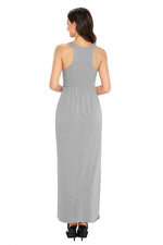 Grey Racerback Maxi Dress with Pockets