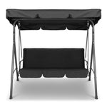 Gardeon 3 Seater Outdoor Canopy Swing Chair - Black