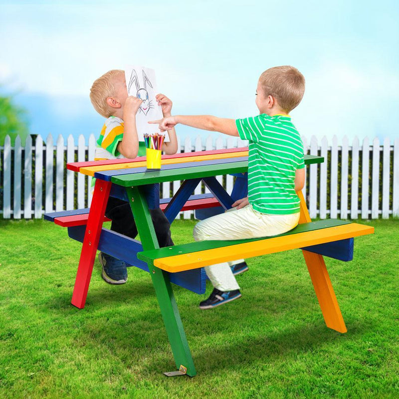 Keezi Kids Wooden Picnic Bench Set