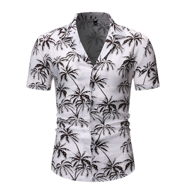 Plam Tree Print Hawaiian Aloha Shirts