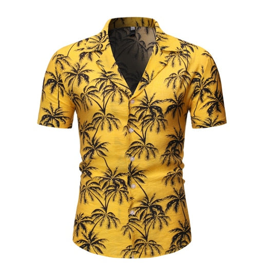 Plam Tree Print Hawaiian Aloha Shirts