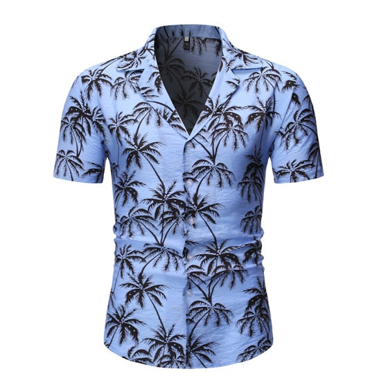 Plam Tree Print Hawaiian Aloha Shirts