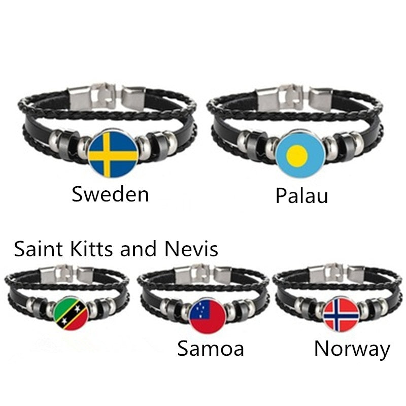 Samoa,  flag multi-layer leather bracelet fashion