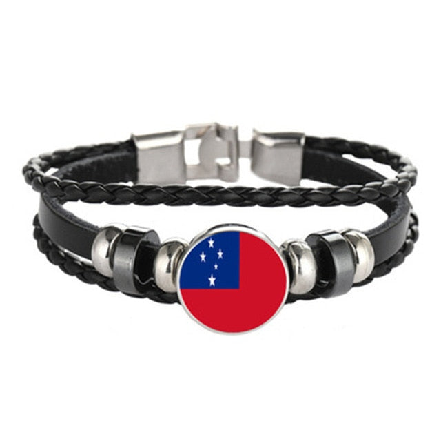 Samoa,  flag multi-layer leather bracelet fashion