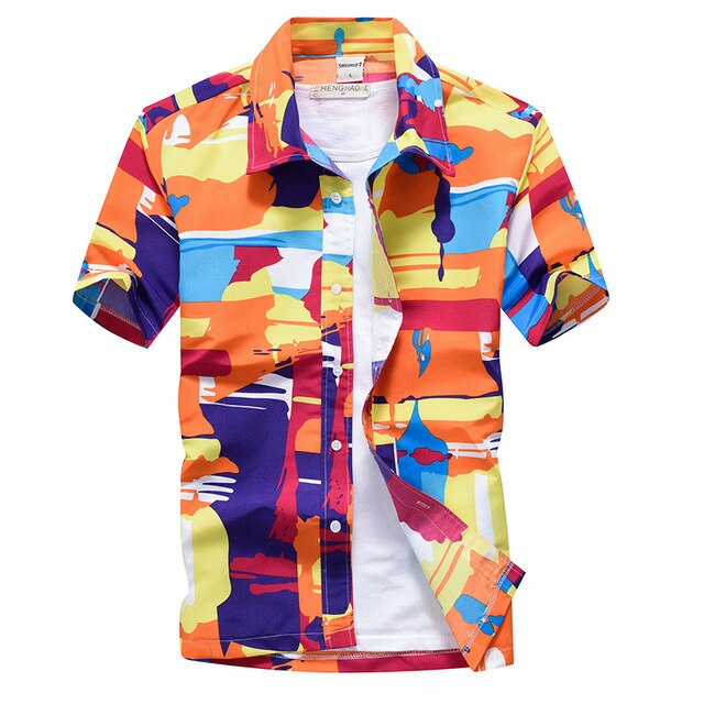 Summer Short Sleeve Hawaiian Shirt Beach style