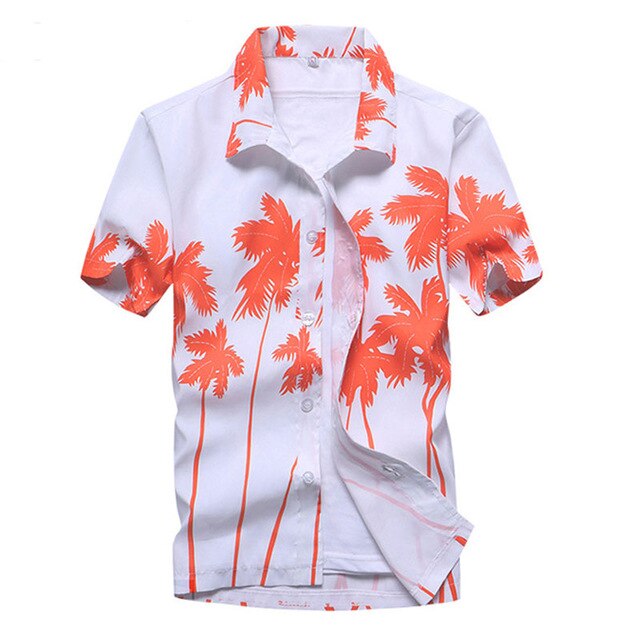 Summer Short Sleeve Hawaiian Shirt Beach style