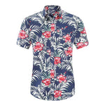 Jeetoo Mens Casual Flower Flamingos Print Shirt