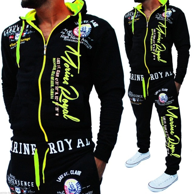 Men 2 Piece Set Hooded Sweatshirts and Pants Set