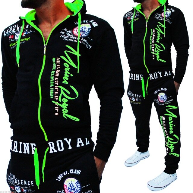 Men 2 Piece Set Hooded Sweatshirts and Pants Set