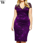 5XL Large Size Women's Purple Dress Fashion Sexy