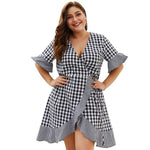 Summer Big Size Dress Women Lattice Oversize