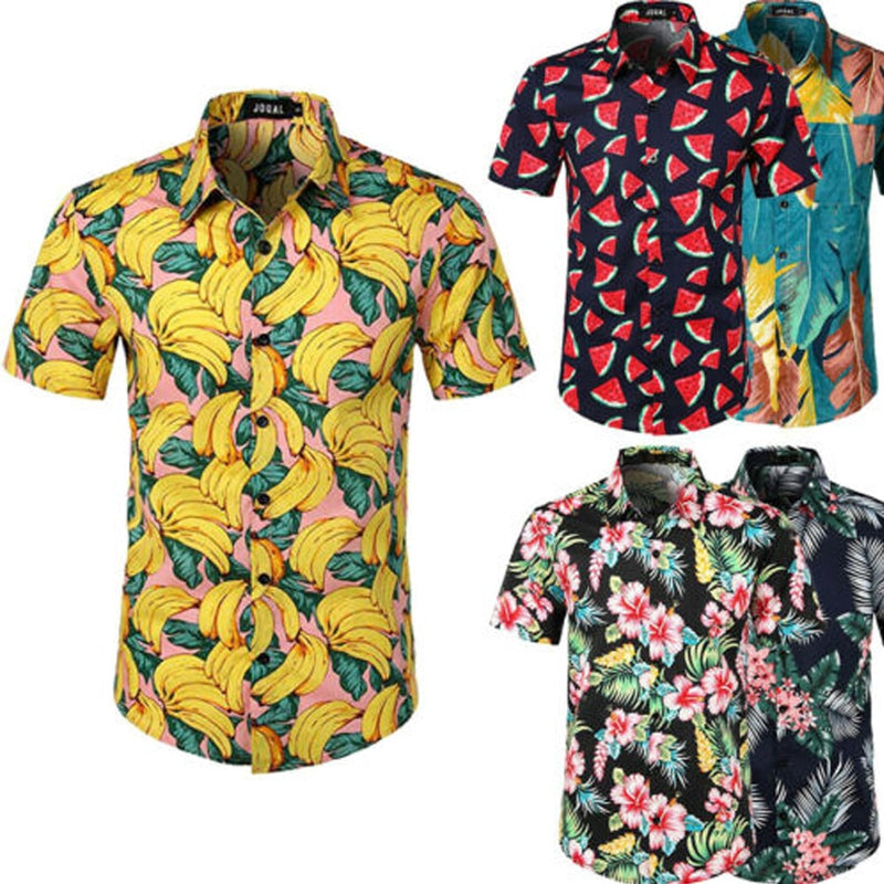 Men Hawaiian Shirt Masculina Summer Chemise