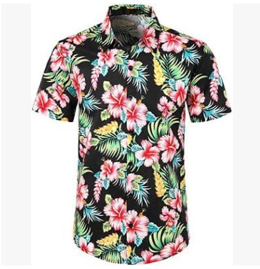 Men Hawaiian Shirt Masculina Summer Chemise