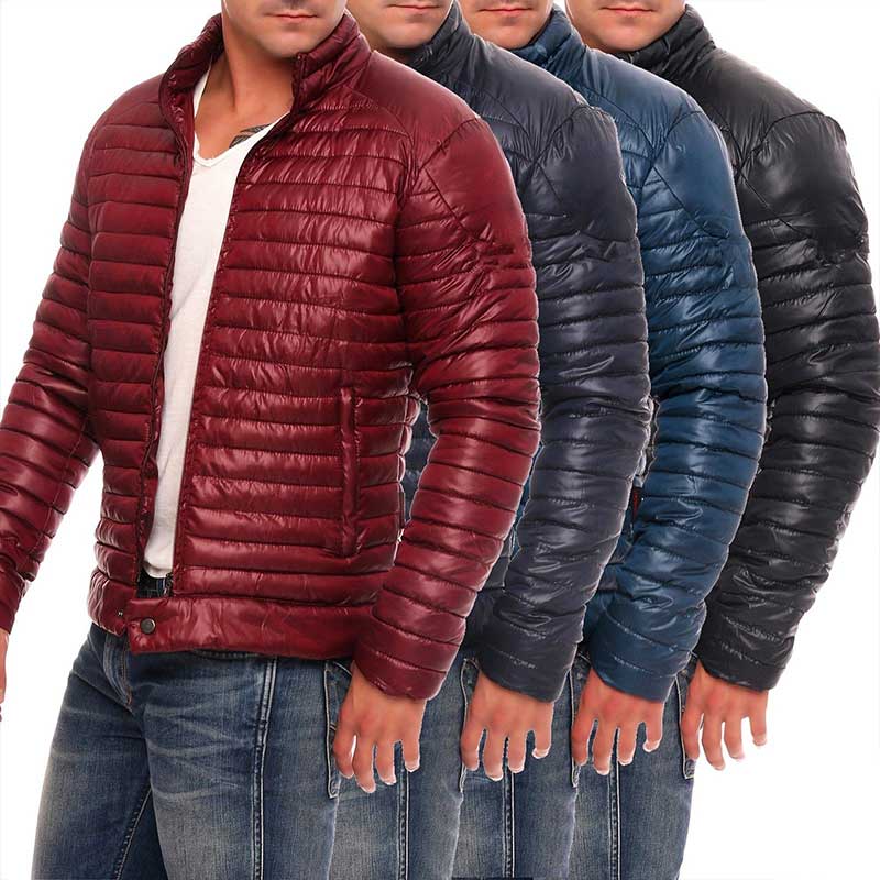 Men Winter Casual Thick Padded Jacket Zipper Slim