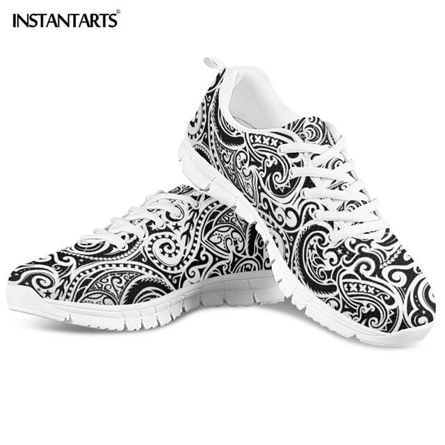 INSTANTARTS Flats Shoes Men's Casual Sneakers Shoes Polynesian Traditional Tribal 3D Printed Male Air Mesh Walking Shoes Man Boy