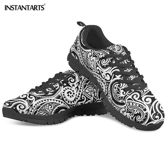 INSTANTARTS Flats Shoes Men's Casual Sneakers Shoes Polynesian Traditional Tribal 3D Printed Male Air Mesh Walking Shoes Man Boy