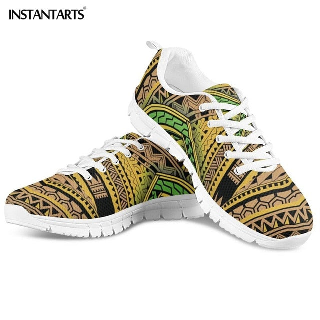 INSTANTARTS Flats Shoes Men's Casual Sneakers Shoes Polynesian Traditional Tribal 3D Printed Male Air Mesh Walking Shoes Man Boy