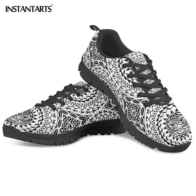 INSTANTARTS Flats Shoes Men's Casual Sneakers Shoes Polynesian Traditional Tribal 3D Printed Male Air Mesh Walking Shoes Man Boy