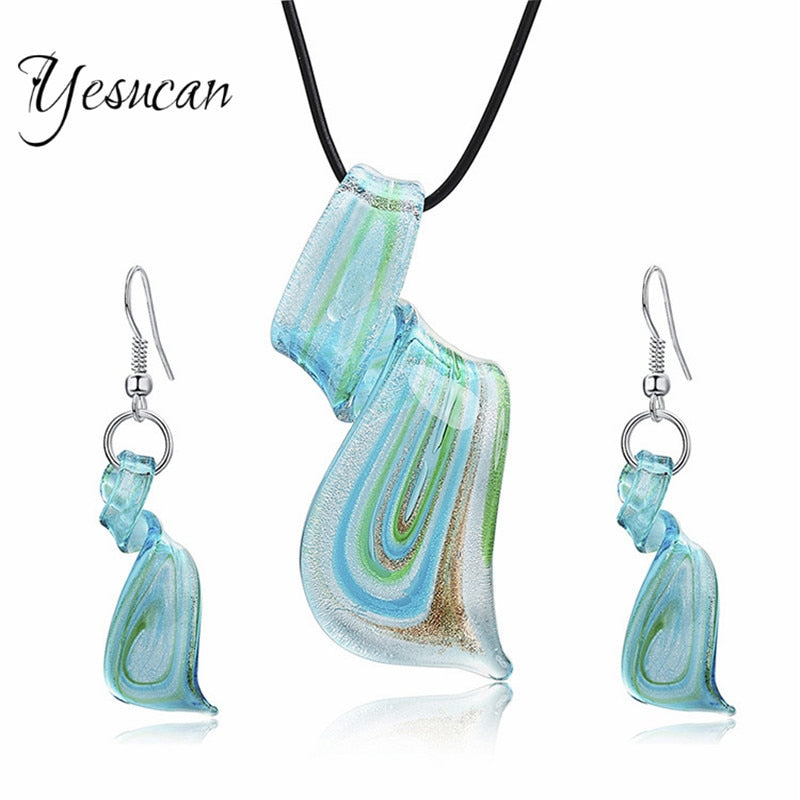 Sexy Personality Women Glass Spiral Jewelry Set