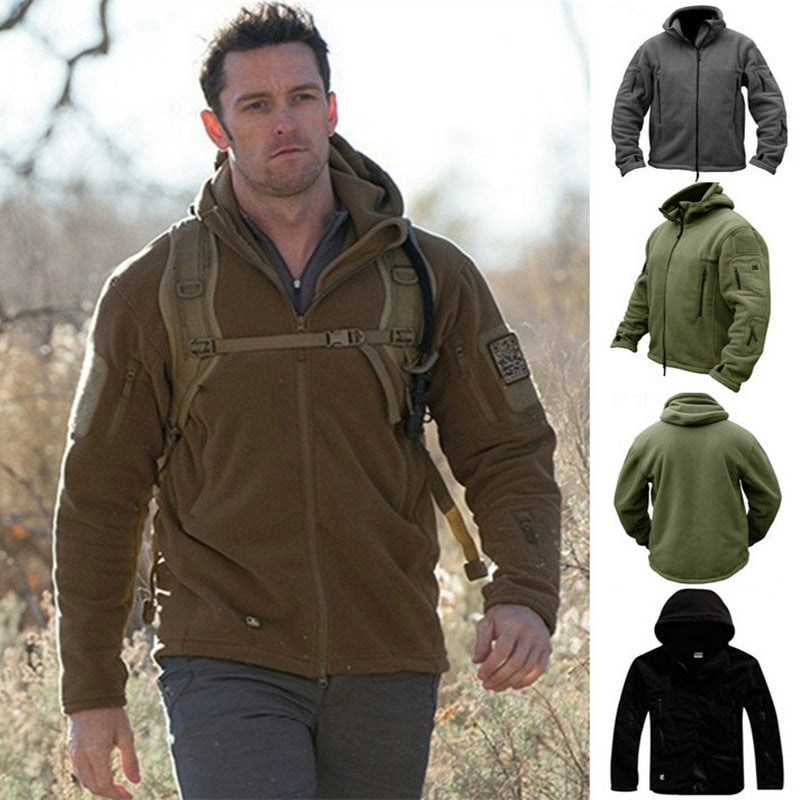 Military Men Fleece Tactical Jacket Overcoat Men Outdoor