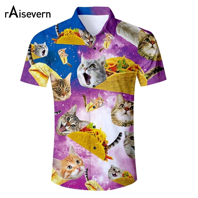 Raisevern Funny Mens Shirt Tacos Cat style