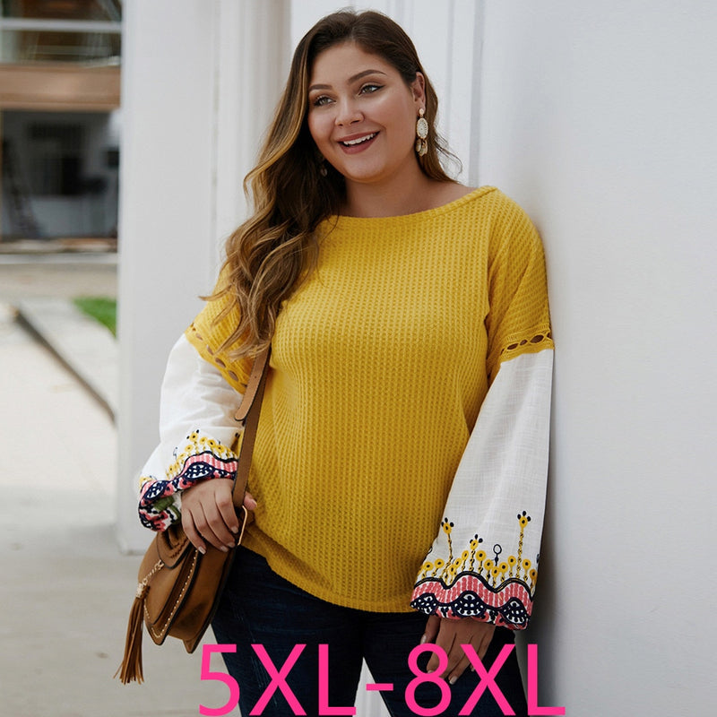 Autumn winter plus size tops for women knitwear long