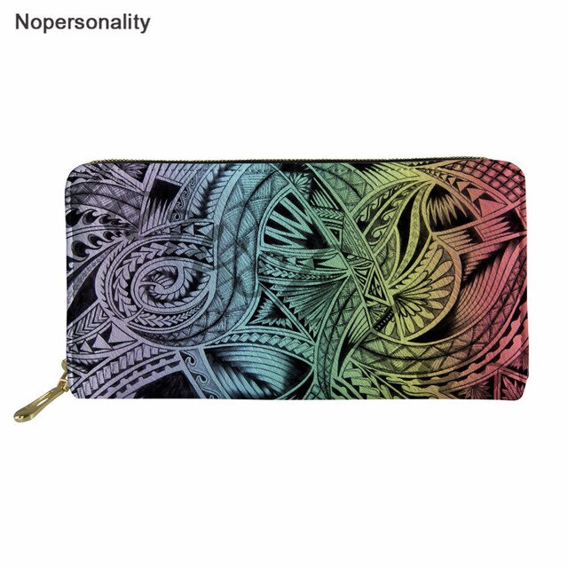 Nopersonality Polynesian Style Women Leather wallet