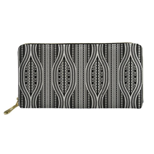 Nopersonality Polynesian Style Leather Wallets for Women Casual Female Ladies Credit Card Holders Unique Travel Coin Purse