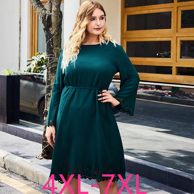 2019 fashion autumn winter plus size dress for women