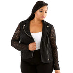 5XL Women Black Short Jacket Elegant Floral Short Jacket