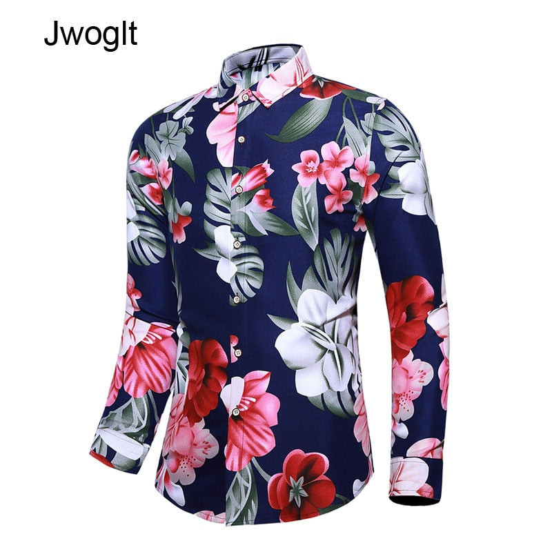 Flowers Print Hawaiian Shirts Men