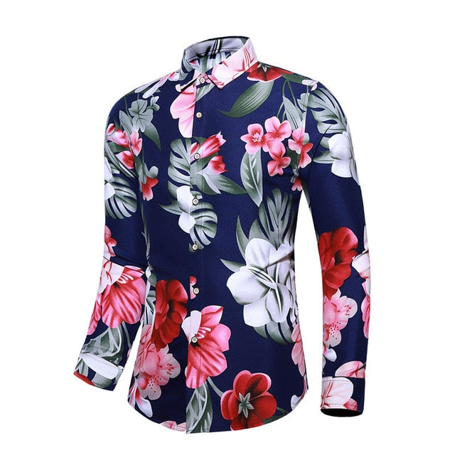 Flowers Print Hawaiian Shirts Men