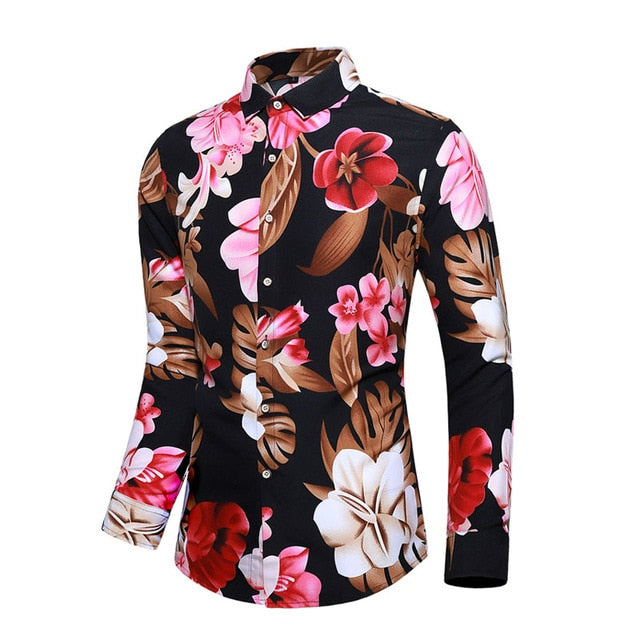 Flowers Print Hawaiian Shirts Men