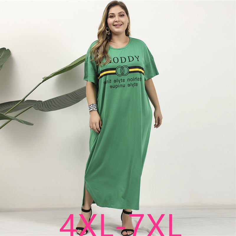 Female summer plus size long dress for women