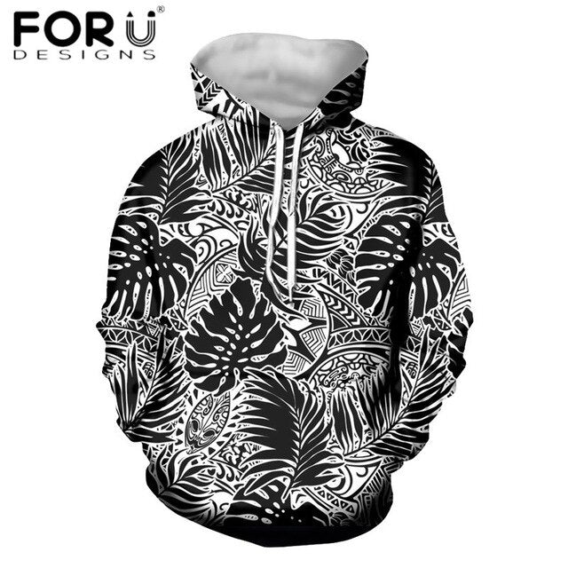 Women Hoodie Polynesian Traditional Tribal Style