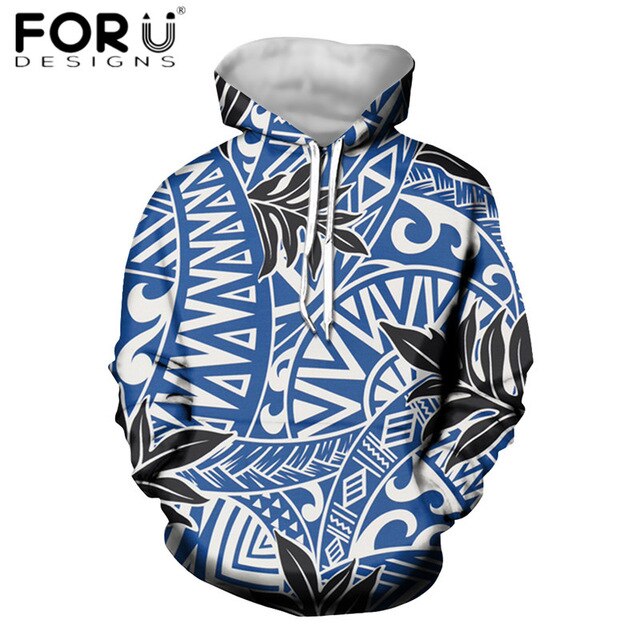 Women Hoodie Polynesian Traditional Tribal Style