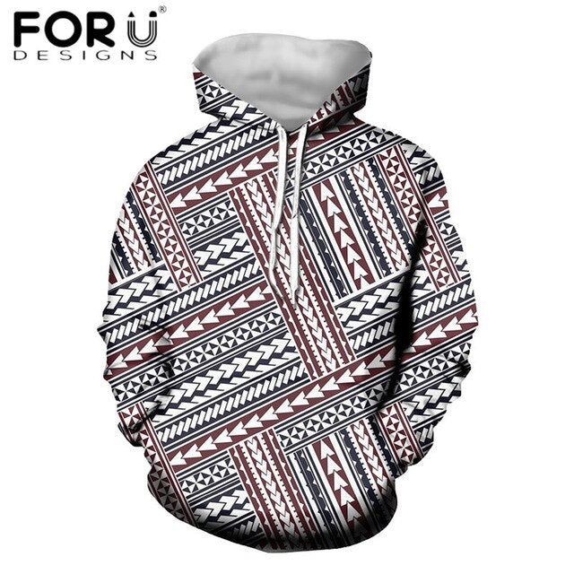 Women Hoodie Polynesian Traditional Tribal Style