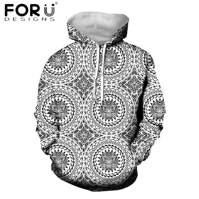 Women Hoodie Polynesian Traditional Tribal Style